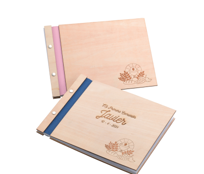 libro de firmas de comunión de madera personalizado para niño o niña comulgante